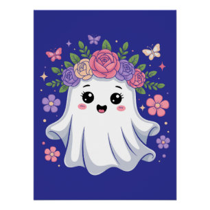 Pôster Ghost Kawaii Halloween