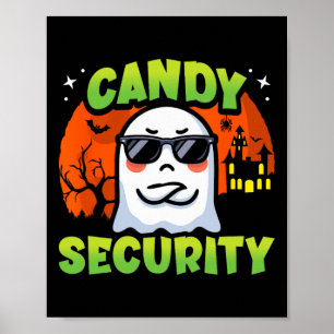 Poster Ghost Kids Bonitos no Halloween - Candy Security -