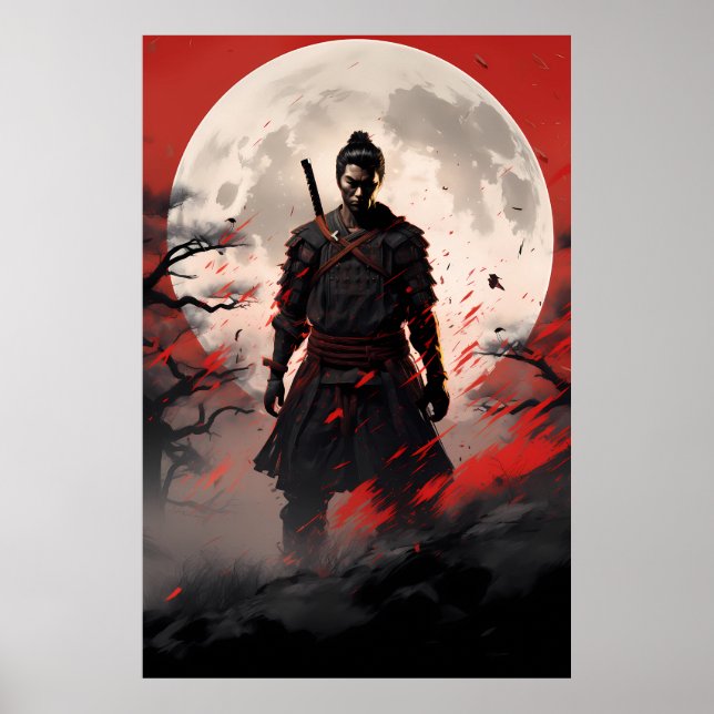 Poster Ghost of Tsushima Samurai (Frente)