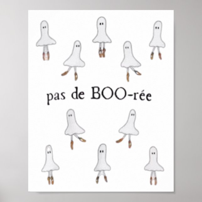 Poster Ghost Pas De Boo-rée Llet Dancer Spooky Halloween (Frente)