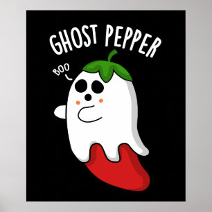 Poster Ghost Pepper Funny Chili Pun Dark BG