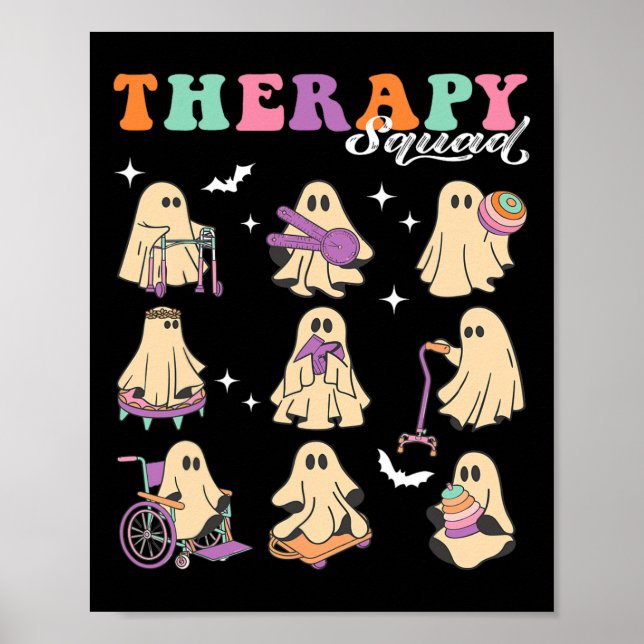 Poster Ghost Physical Therapy Squad Slp Ot Pt Team Hallow (Frente)