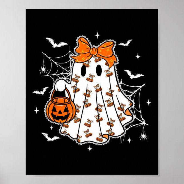 Poster Ghost Pumpkin Girl Coquette Spooky, Bonita, (Frente)