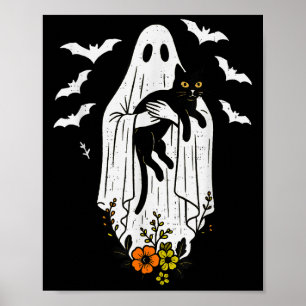 Poster Ghost Vintage segurando Gato de Gatinho de Dia das