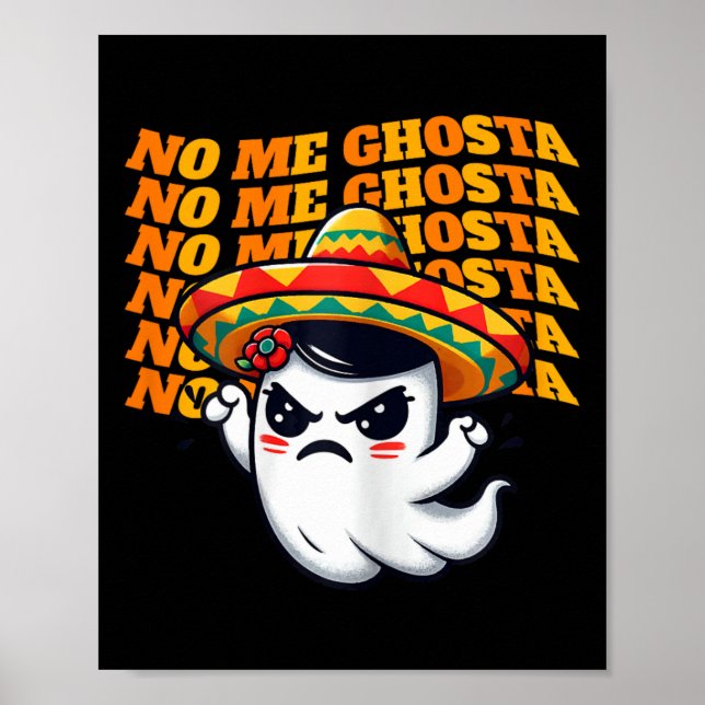 Poster Ghosta Engraçado Mexicano Halloween Ghost Women 1 (Frente)