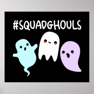 Poster Ghouls Dia de as Bruxas engraçado Ghost Pun Dark B