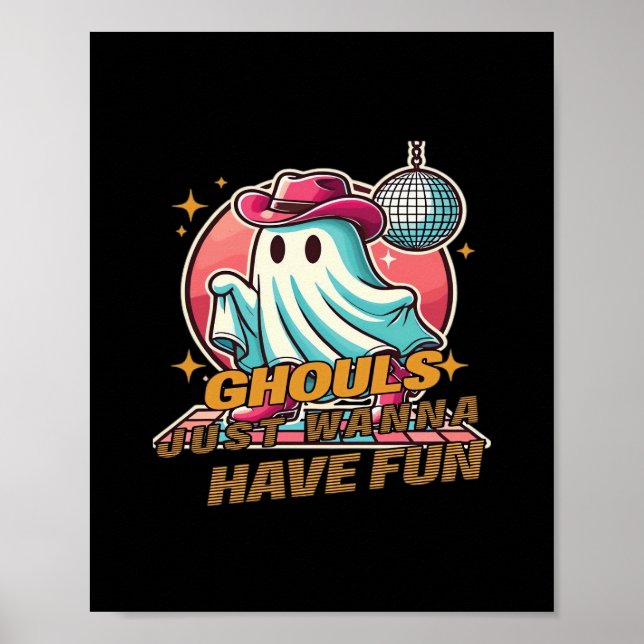 Poster Ghouls Só Quer Divertir-Se Com Design De Disco Par (Frente)