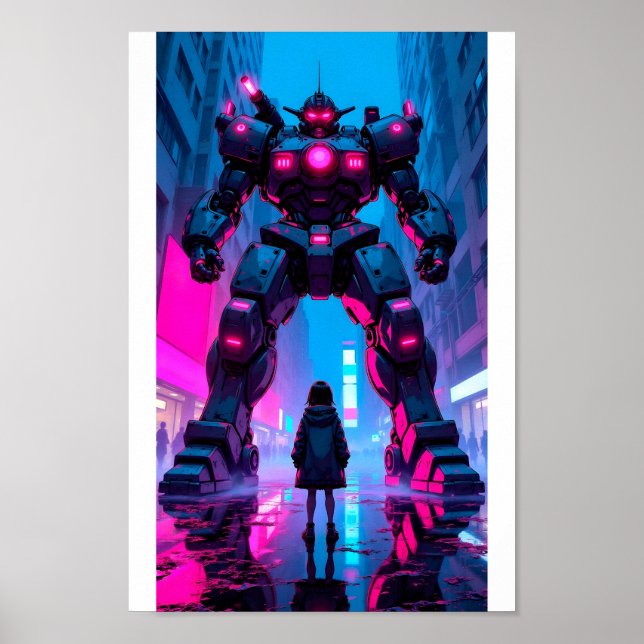 Poster Giant Anime Mech Cyberpunk Encounter (Frente)