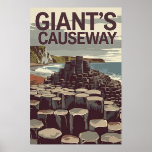 Poster Giant Causeway Ireland Illustration Viagem Art