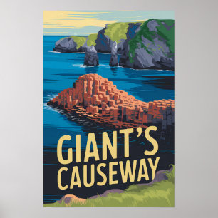 Poster Giant Causeway Ireland Viagem Art Vintage
