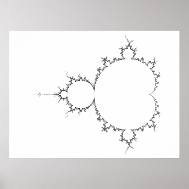 Poster Giant Mandelbrot, preto e branco, 13000x11000 (Frente)
