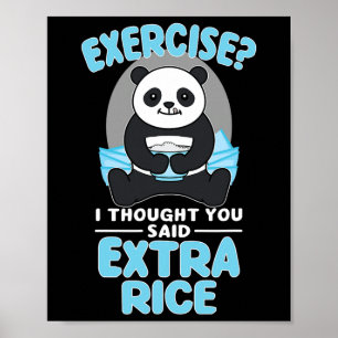 Poster Giant Panda Funny Gym Workout Sayings Comida Malha