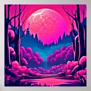 Poster Giant Pink Moon Art