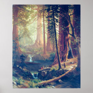 Poster Giant Redwood Trees da Califórnia Albert Bierstadt