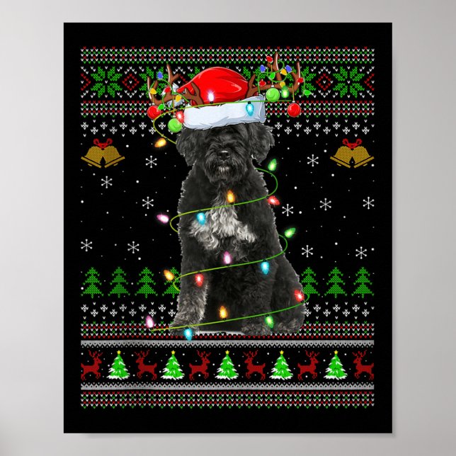 Poster Giant Schnauzer Dog Ugly Christmas Sweaters Holida (Frente)
