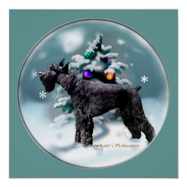Pôster Giant Schnauzer Natal (Frente)