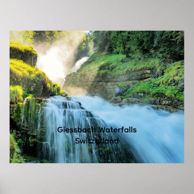 Poster Giessbach Waterfall, Suiça (Frente)