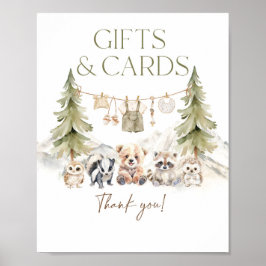 Poster Gift and Card Woodland Adventure Boy Baby Shower