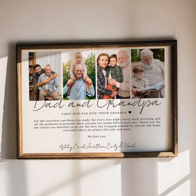 Poster Gift for Dad And Grandpa from Kids and Grandkids (Criador carregado)