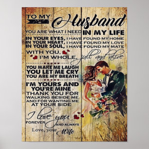 Poster Gift Personalizado, Para Minha Letra Marido