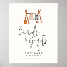 Poster Gifts Cards Sinalizam Chá de fraldas Mínimo de Rou