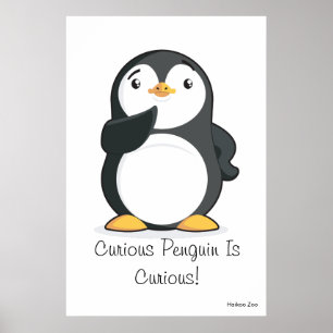 Poster gigante 'Curioso pinguim é curioso'