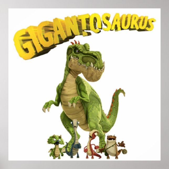 Poster Gigantossaurus Dinossaur Mostra Filhos (Frente)