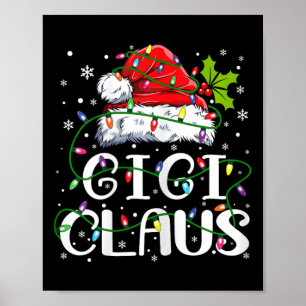 Poster Gigi Claus Natal Santa Hat Combinação Família Xma