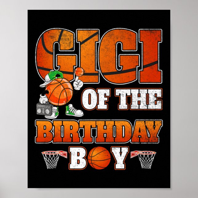 Poster Gigi Da Família De Jogadores De Basquete Birthday  (Frente)