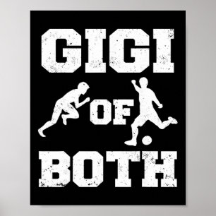 Poster Gigi de atletismo e futebol engraçado corredor
