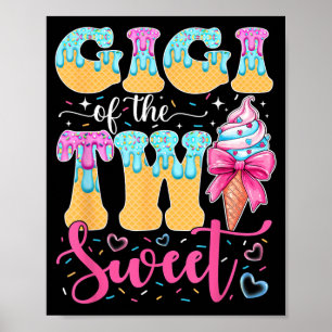 Poster Gigi dos Dois Sorvete de Aniversário de 2 anos Men