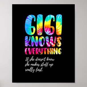 Poster Gigi engraçado sabe tudo Dia das Mães Tie Dye