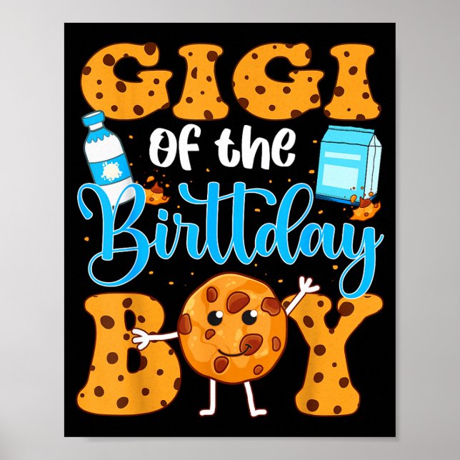 Poster Gigi Of The Birthday Boy Milk And Cookies 1st Birt (Frente)