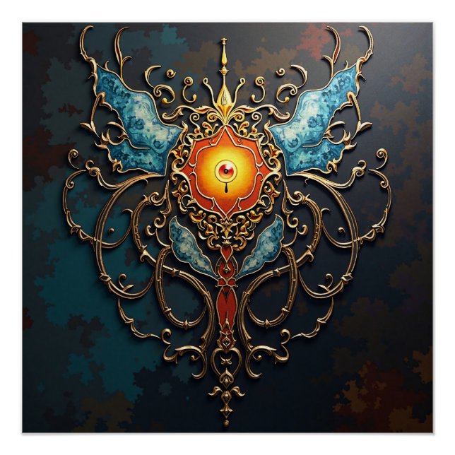 Pôster Gilded Dragon Heart (Frente)