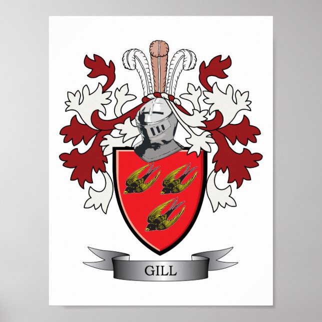 Poster Gill Family Crest Casaco de Armas (Frente)