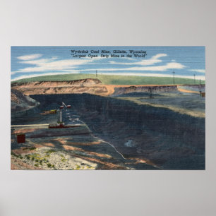 Poster Gillette, WY - opinião de mina de carvão de