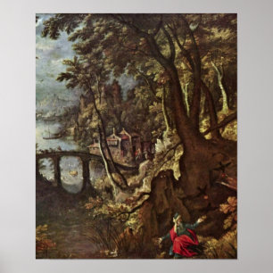 Poster Gillis van Coninxloo - Elijah é alimentado por