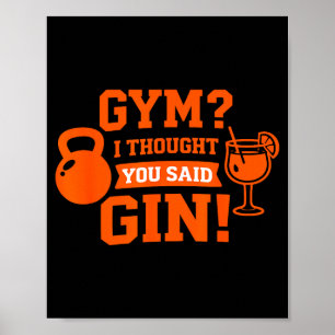 Poster Gimnásio_ eu pensei que você disse gim! divertido 