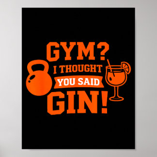 Poster Gimnásio_ eu pensei que você disse gim! divertido 