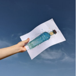 Poster Gin Bottle Wall Art Print 'Atlantis'