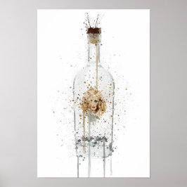 Poster Gin Bottle Wall Art Print 'Bombshell'