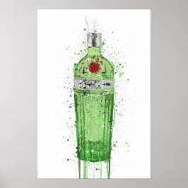 Poster Gin Bottle Wall Art Print 'Emerald 2.0'