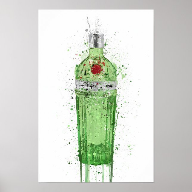 Poster Gin Bottle Wall Art Print 'Emerald 2.0' (Frente)