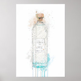 Poster Gin Bottle Wall Art Print 'Hebridean Hue' 