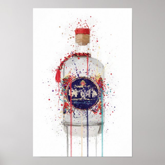 Poster Gin Bottle Wall Art Print 'Tusk' (Frente)