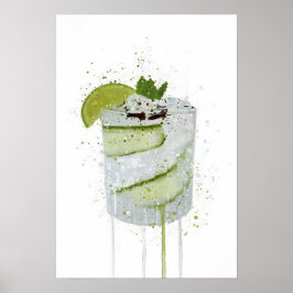 Poster Gin & Tonic 'Cucumber and Lime' 