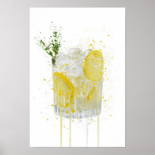 Poster Gin & Tonic 'Limão e Tomilho'