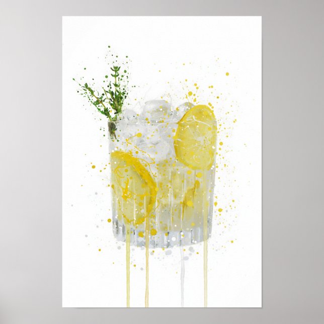 Poster Gin & Tonic 'Limão e Tomilho' (Frente)
