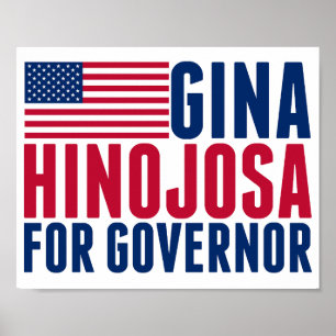 Poster Gina Hinojosa para Governadora 2026 Eleição Texas