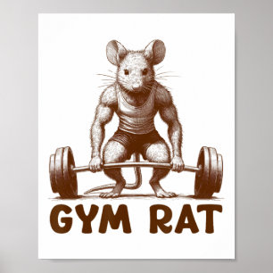 Poster Ginásio Rato Fitness Musculação Treino Divertido P